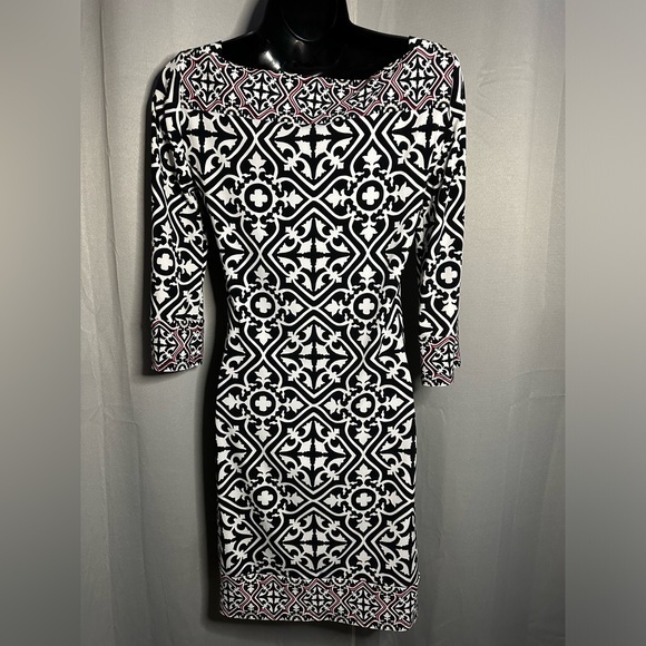 White House Black Market Women's Black Formal Cocktail‎ Dress Elastic Waist XS - Picture 6 of 8